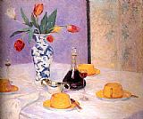 Tulips And Yellow Tea Service by Bernhard Gutmann